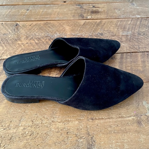 Little Burgundy | Suede Black Mules - Picture 3 of 5